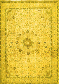 Medallion Yellow Traditional Rug, tr1054yw