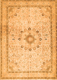 Medallion Orange Traditional Rug, tr1054org