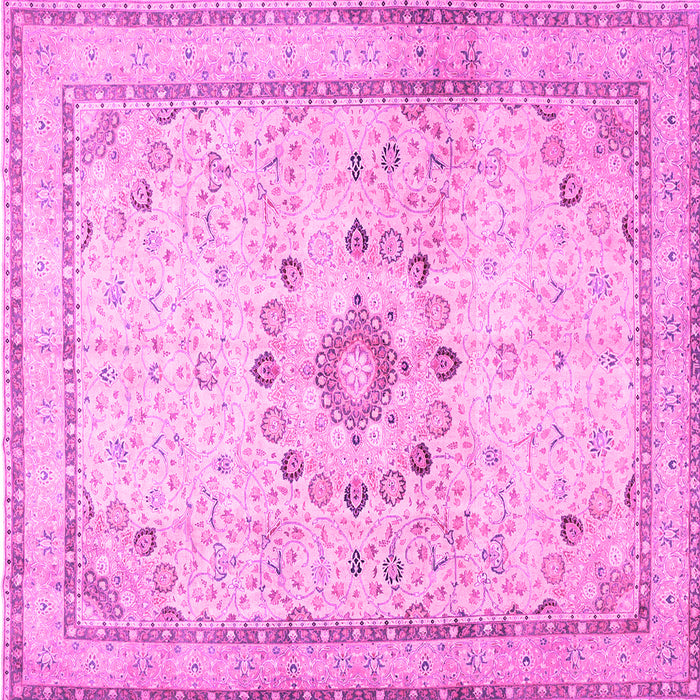 Square Medallion Pink Traditional Rug, tr1054pnk