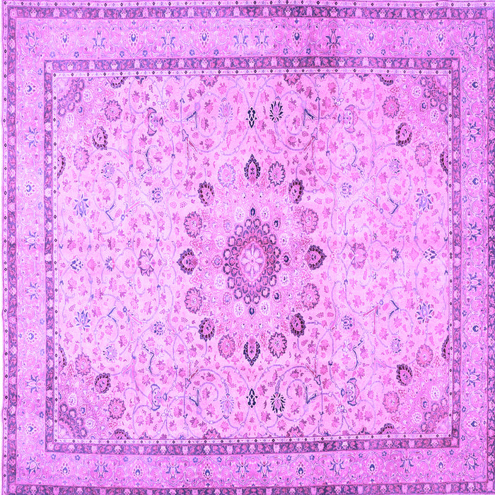Square Medallion Purple Traditional Rug, tr1054pur