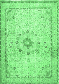 Medallion Emerald Green Traditional Rug, tr1054emgrn