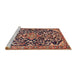 Sideview of Machine Washable Traditional Vermilion Red Rug, wshtr1055