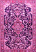 Machine Washable Medallion Pink Traditional Rug, wshtr1055pnk