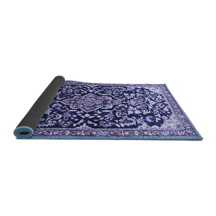 Sideview of Medallion Blue Traditional Rug, tr1055blu
