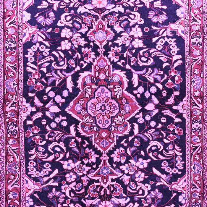 Machine Washable Medallion Purple Traditional Area Rugs, wshtr1055pur