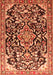 Serging Thickness of Machine Washable Medallion Orange Traditional Area Rugs, wshtr1055org