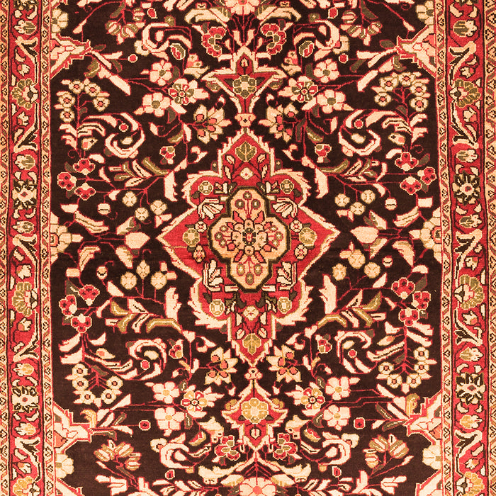Serging Thickness of Machine Washable Medallion Orange Traditional Area Rugs, wshtr1055org