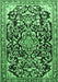 Medallion Emerald Green Traditional Rug, tr1055emgrn