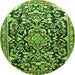 Machine Washable Medallion Green Traditional Area Rugs, wshtr1055grn