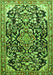 Medallion Green Traditional Rug, tr1055grn