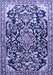 Machine Washable Medallion Blue Traditional Rug, wshtr1055blu