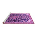 Sideview of Machine Washable Medallion Purple Traditional Area Rugs, wshtr1055pur