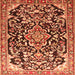 Serging Thickness of Medallion Orange Traditional Rug, tr1055org