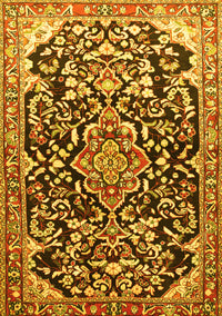 Medallion Yellow Traditional Rug, tr1055yw