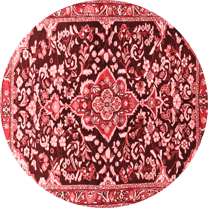 Machine Washable Medallion Red Traditional Rug, wshtr1055red