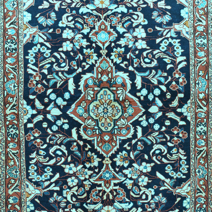 Medallion Light Blue Traditional Rug, tr1055lblu