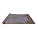 Sideview of Traditional Dark Gray Medallion Rug, tr1056