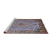 Sideview of Machine Washable Traditional Dark Gray Rug, wshtr1056