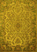 Medallion Yellow Traditional Rug, tr1056yw