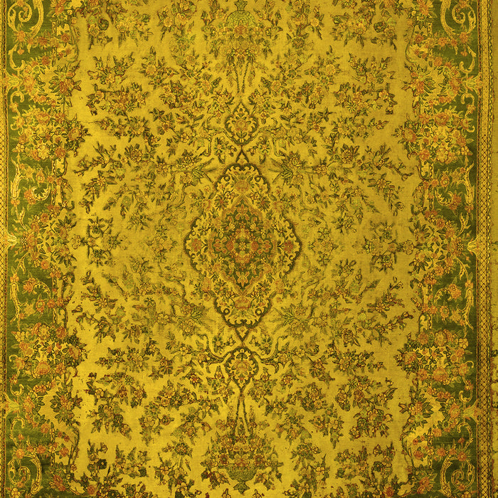 Medallion Yellow Traditional Rug, tr1056yw