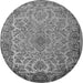 Square Medallion Gray Traditional Rug, tr1056gry