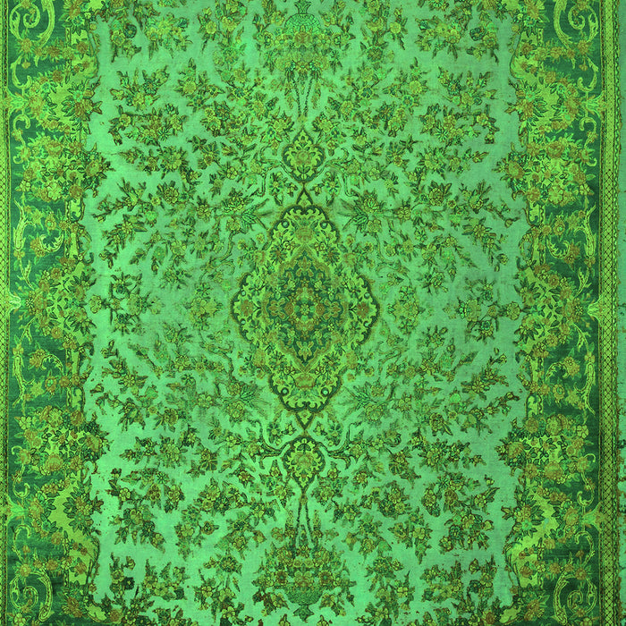 Serging Thickness of Machine Washable Medallion Green Traditional Area Rugs, wshtr1056grn