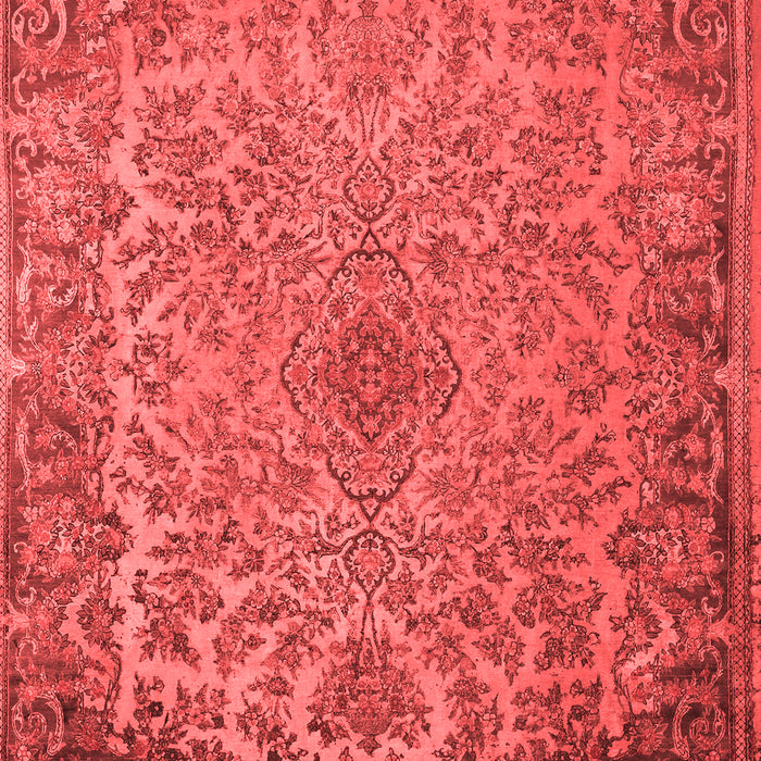 Machine Washable Medallion Red Traditional Rug, wshtr1056red
