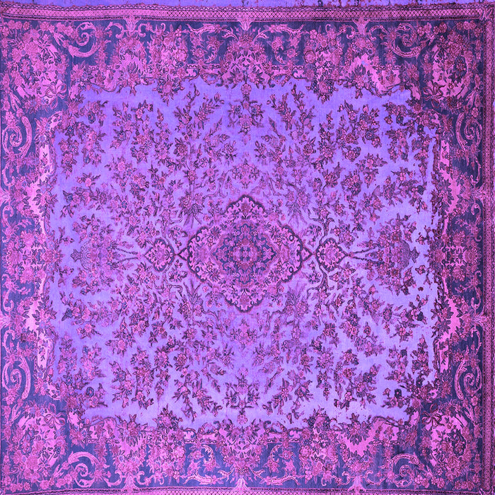 Square Medallion Purple Traditional Rug, tr1056pur