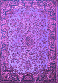 Medallion Purple Traditional Rug, tr1056pur