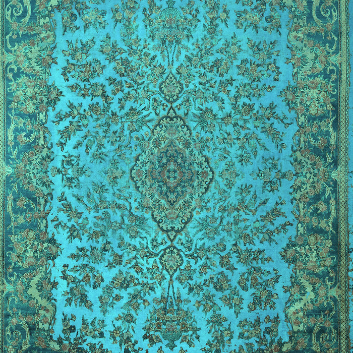 Machine Washable Medallion Turquoise Traditional Area Rugs, wshtr1056turq