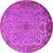 Round Medallion Pink Traditional Rug, tr1056pnk