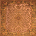 Serging Thickness of Medallion Orange Traditional Rug, tr1056org