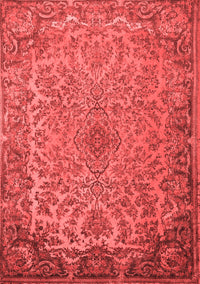 Medallion Red Traditional Rug, tr1056red