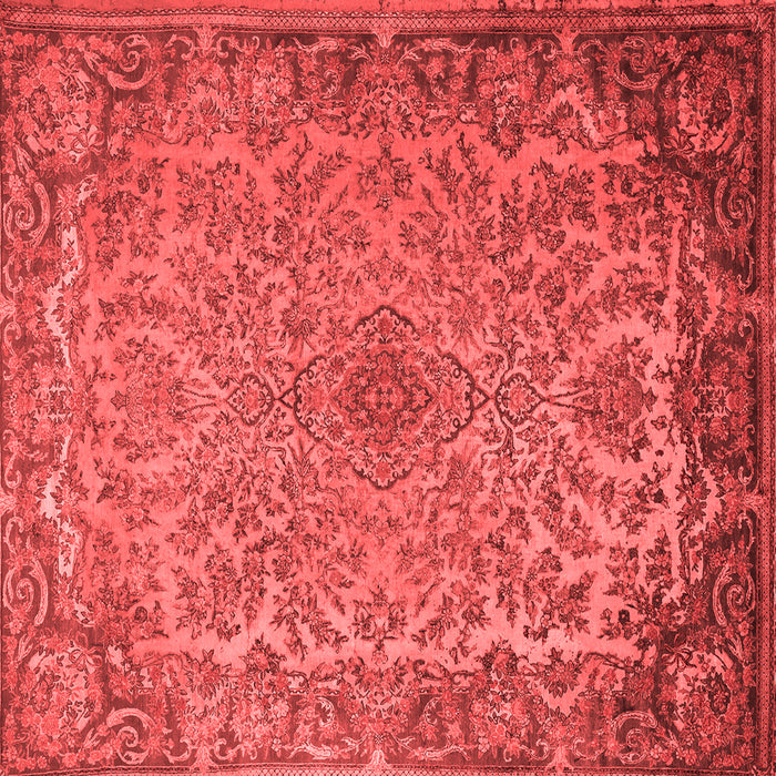 Machine Washable Medallion Red Traditional Rug, wshtr1056red