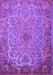 Machine Washable Medallion Purple Traditional Area Rugs, wshtr1056pur