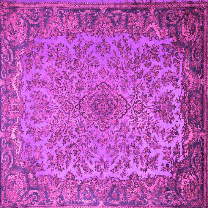 Square Machine Washable Medallion Pink Traditional Rug, wshtr1056pnk