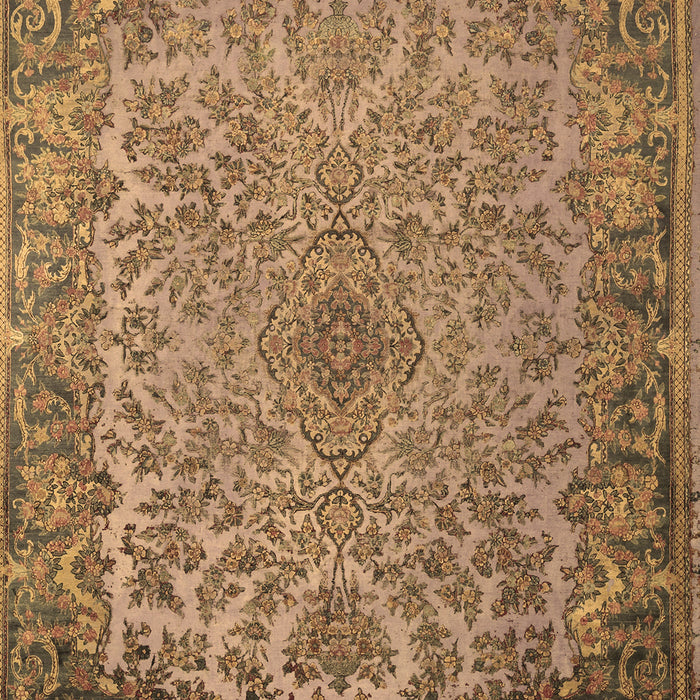 Machine Washable Medallion Brown Traditional Rug, wshtr1056brn
