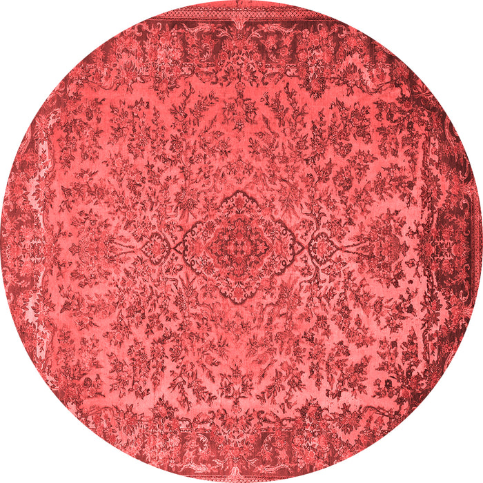 Machine Washable Medallion Red Traditional Rug, wshtr1056red