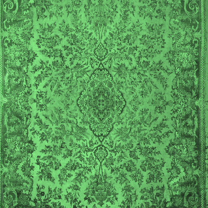 Medallion Emerald Green Traditional Rug, tr1056emgrn