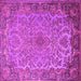 Square Medallion Pink Traditional Rug, tr1056pnk