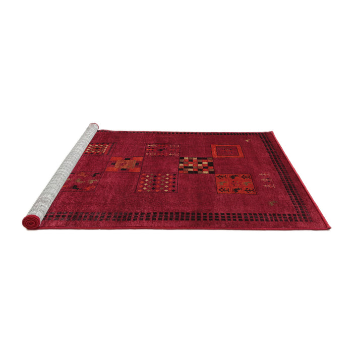 Sideview of Machine Washable Traditional Red Rug, wshtr1057