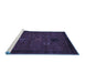 Sideview of Machine Washable Persian Blue Traditional Rug, wshtr1057blu