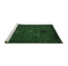 Sideview of Machine Washable Persian Emerald Green Traditional Area Rugs, wshtr1057emgrn