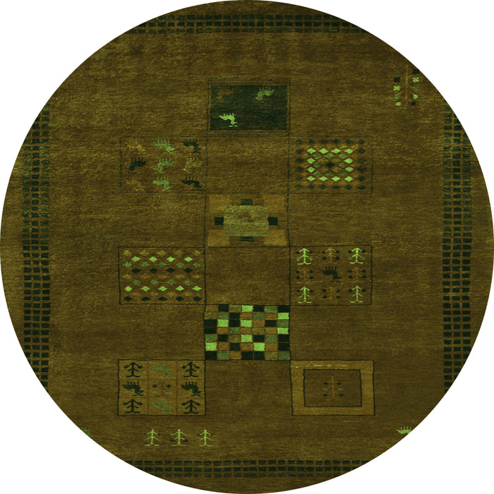 Square Persian Green Traditional Rug, tr1057grn