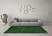 Machine Washable Persian Emerald Green Traditional Area Rugs in a Living Room,, wshtr1057emgrn