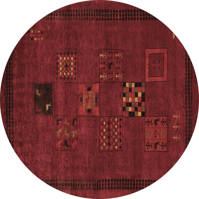 Round Persian Brown Traditional Rug, tr1057brn