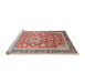 Sideview of Machine Washable Traditional Brown Red Rug, wshtr1058