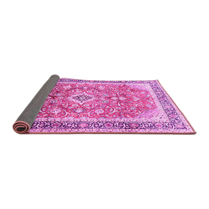 Sideview of Medallion Pink Traditional Rug, tr1058pnk