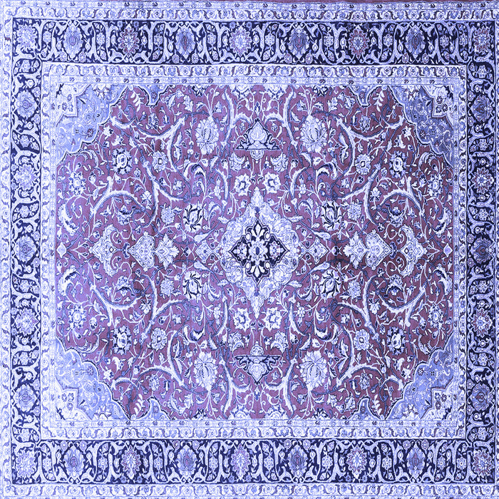 Square Medallion Blue Traditional Rug, tr1058blu