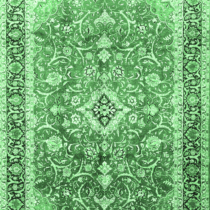 Medallion Emerald Green Traditional Rug, tr1058emgrn